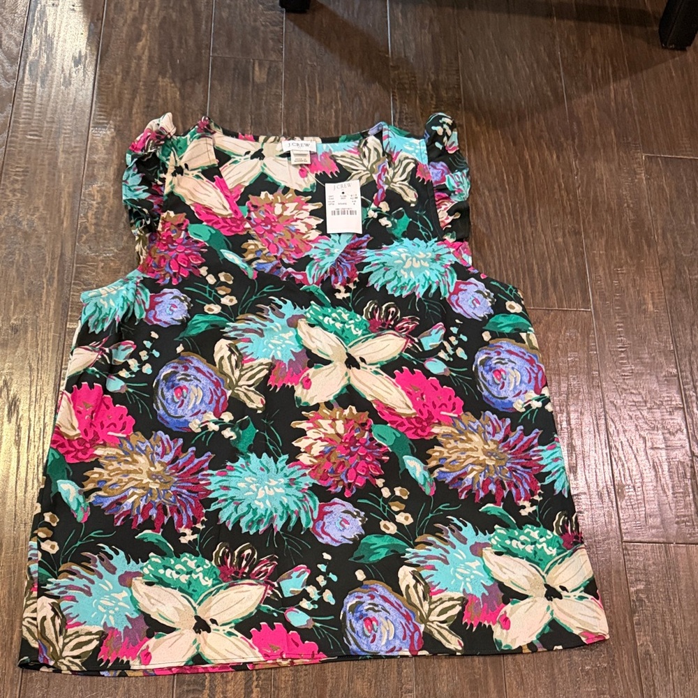 J crew Floral Sleeveless Top - Multicolor